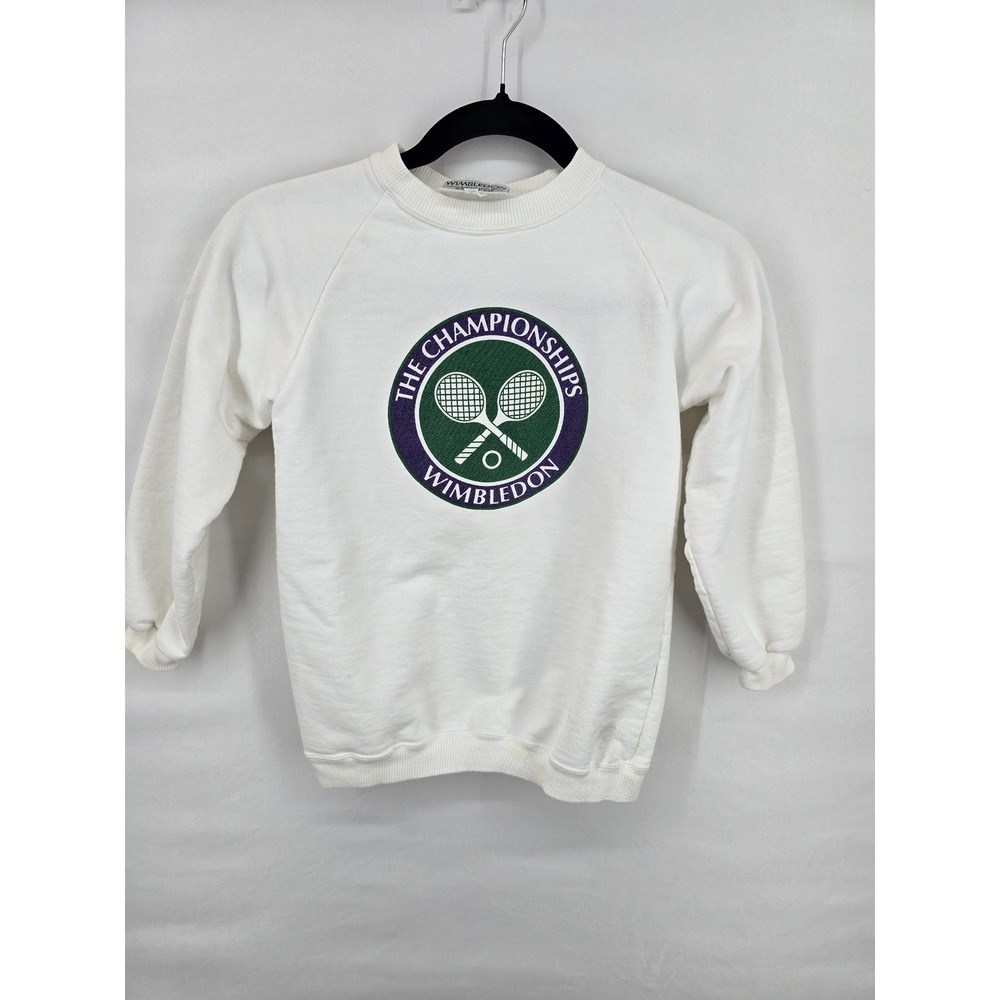 Vintage Wimbledon The Championships Kids Sweatshirt White Kent & Curwen Large